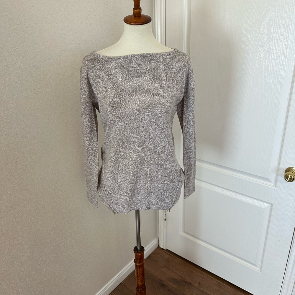 New York & Company Gray Boat Neck Sweater Relaxed Fit